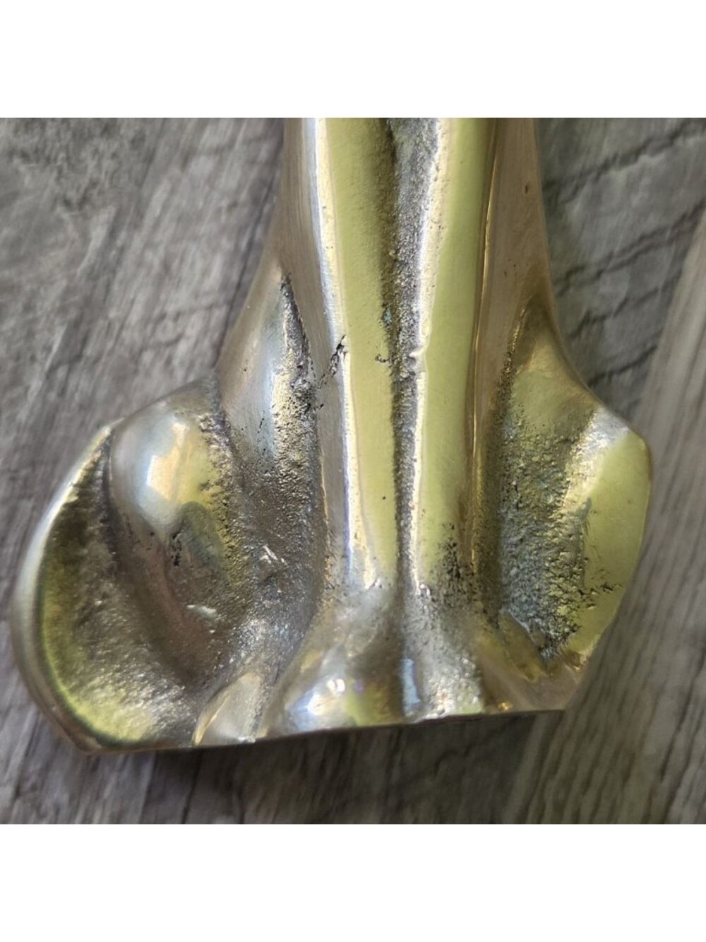Vintage 1960s Solid Brass Cat Figurine Mid Century Modern MCM Decor Statue 4" - Picture 5 of 12